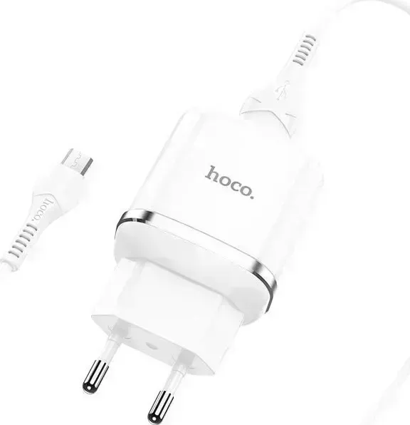 Сетевое зарядное устройство HOCO N3 белый +Кабель USB-Micro (6931474729378)