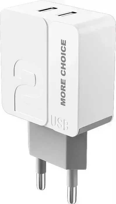 Сетевое зарядное устройство More choice NC46 White/Grey