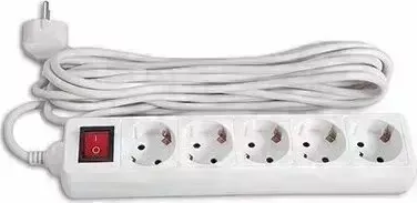 Удлинитель BURO BU-PS5.5/W 5м белый