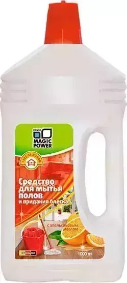 Чистящее средство MAGIC POWER MP-703 Средство для мытья полов и придания блеска с апельсиновым маслом 1л