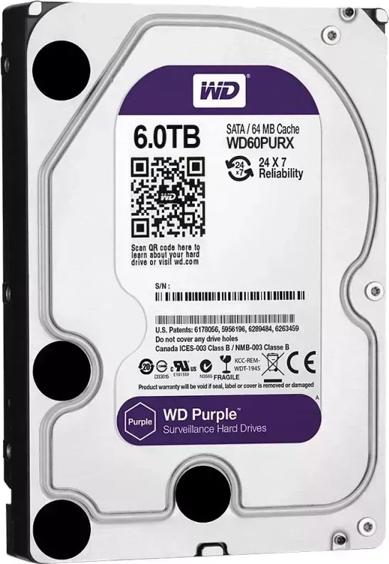 Жесткий диск Western Digital Purple 6TB/3,5/SATA-III (WD60PURZ)