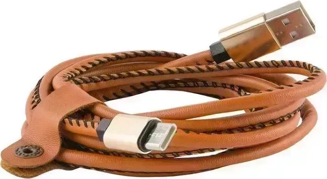 Кабель RedLine USB-Type-C (2м) экокожа коричневый