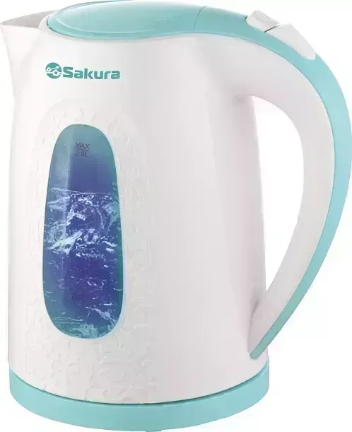 Чайник электрический SAKURA SA-2345WBL белый/морская волна
