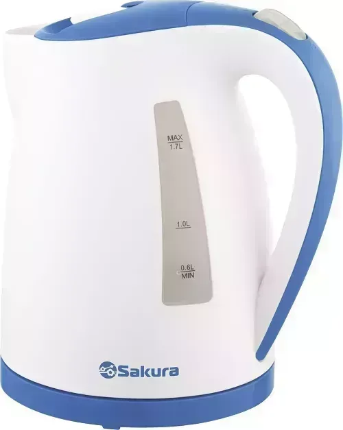 Чайник электрический SAKURA SA-2346WBL белый/голубой