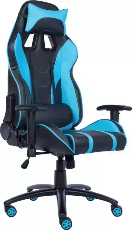 Кресло офисное Everprof Lotus S16 экокожа чёрный с голубым