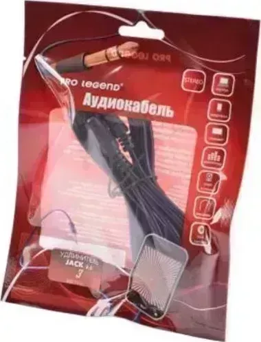 Кабель Pro Legend PL1056 Jack 3.5(m) - Jack 3.5(f) 3м.