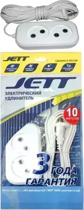 Удлинитель Jett РС-2 2роз. 10м (155-059)