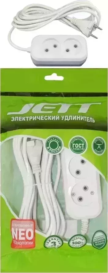 Удлинитель Jett РС-2 2роз. 5м (155-105)