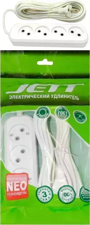 Удлинитель Jett РС-4 4роз. 7м (155-407)