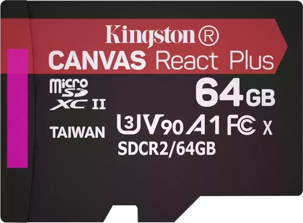 Карта памяти KINGSTON Canvas React Plus microSDXC 128Gb MLPMR2/128GB (+адаптер)