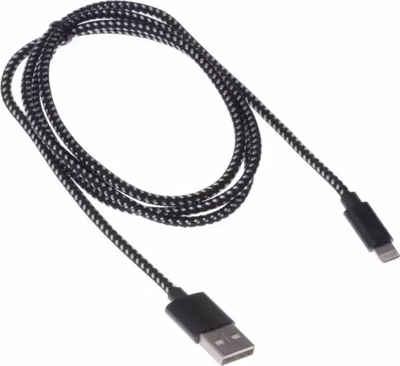 Кабель BURO BHP RET LGHT-B-BR USB (m)-Lightning (m) 1м черный
