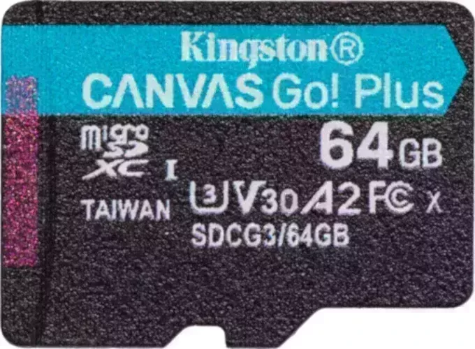 Карта памяти KINGSTON Canvas Go! Plus microSDXC 64Gb Class10 SDCG3/64GBSP w/o adapter