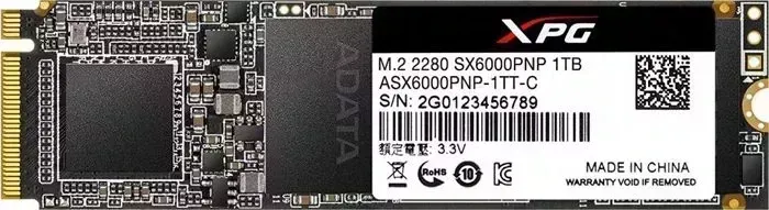 SSD накопитель A-DATA XPG SX6000 Pro PCI-Ex4/1Tb/M.2 2280 (ASX6000PNP-1TT-C)