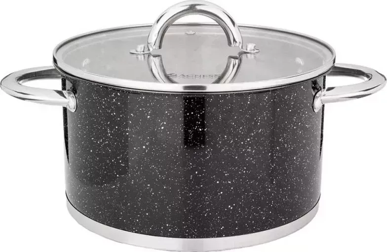 Кастрюля Agness 937-309 Black Marble