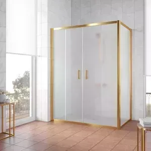 Душевой уголок Vegas Glass Z2P+ZPV 150*90 09 10 профиль золото, стекло сатин