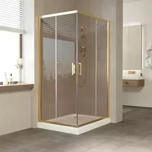 Душевой уголок Vegas Glass ZA 120*80 09 05 профиль золото, стекло бронза