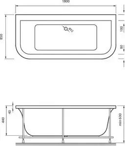 Акриловая ванна Vayer Options BTW 180x85 (Гл000006810)