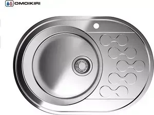 Мойка кухонная OMOIKIRI Kasumigaura 65-1-L, 650x460, нержавеющая сталь (4993008)