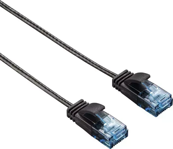 Кабель Патч-корд HAMA Slim-Flexible UTP 4 пары cat6 1.5м черный RJ-45 (m)-RJ-45 (m)