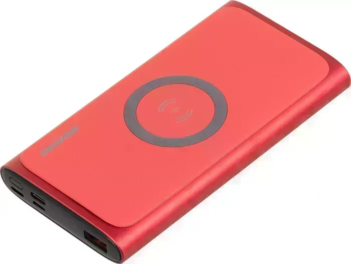 Внешний аккумулятор Digma DGPQ10G 10000mAh 3A QC PD 20W 1xUSB беспров.зар. красный (DGPQ10G22CRD)