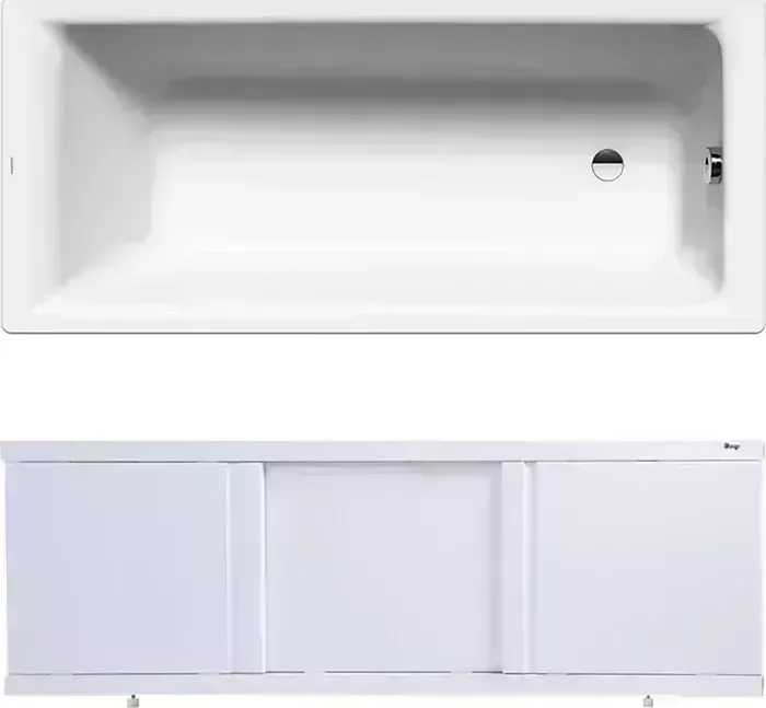 Стальная ванна Kaldewei стальная Puro 652 Antislip, Easy Clean 170x75 с экраном Emmy Элис и ножками
