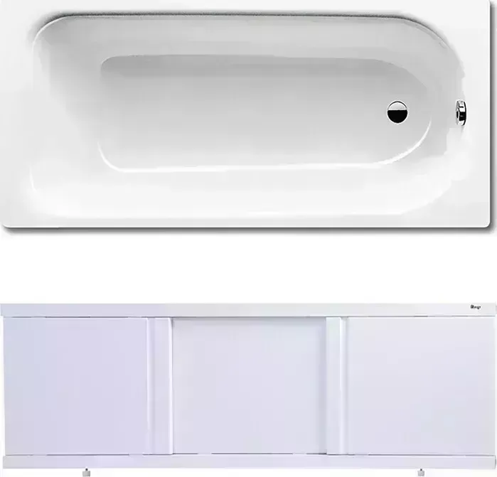 Стальная ванна Kaldewei Saniform Plus 371-1 170x73x41 с экраном Emmy Элис и ножками