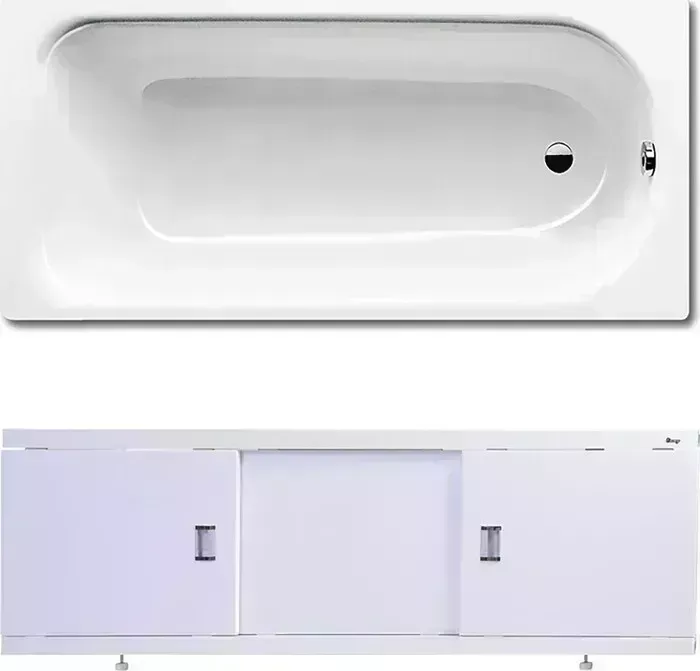 Стальная ванна Kaldewei Saniform Plus 371-1 170x73x41 с экраном Emmy Виктория и ножками