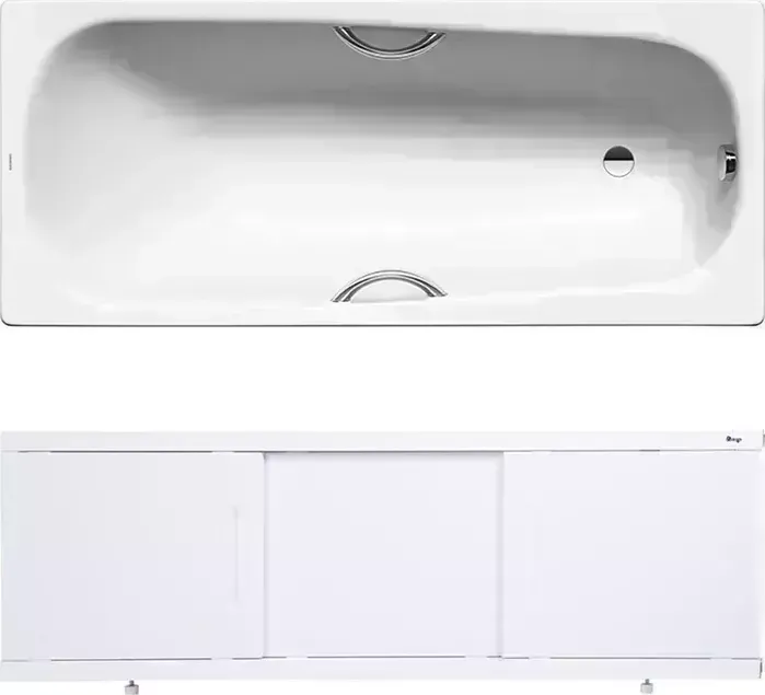 Стальная ванна Kaldewei стальная Saniform Plus Star 333 Antislip, Easy Clean 160x75 с экраном Emmy Соната, ножками и ручками