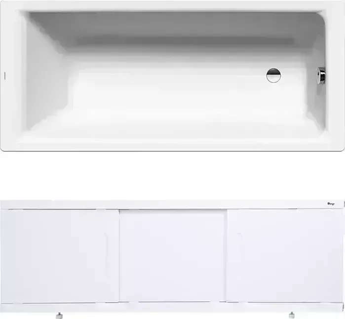 Стальная ванна Kaldewei стальная Puro 652 Antislip, Easy Clean 170x75 с экраном Emmy Соната и ножками