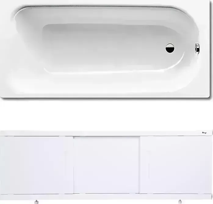 Стальная ванна Kaldewei Saniform Plus 371-1 170x73x41 с экраном Emmy Соната и ножками