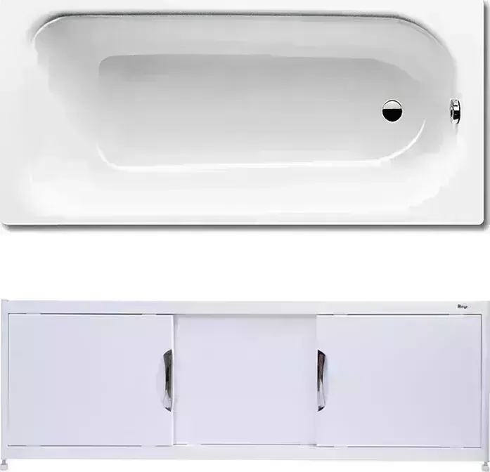 Стальная ванна Kaldewei Saniform Plus 371-1 170x73x41 с экраном Emmy Малибу и ножками