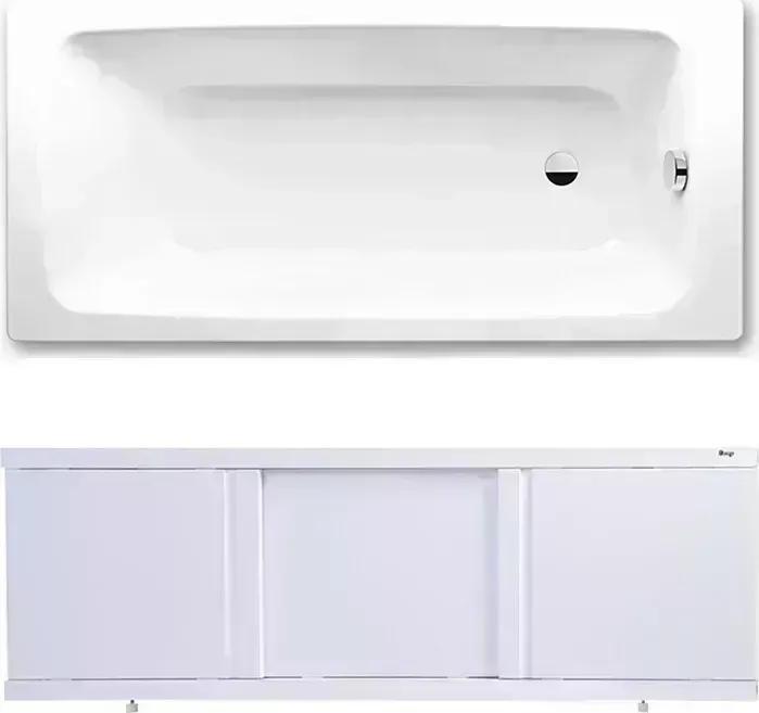 Стальная ванна Kaldewei стальная Cayono 750 Easy-Clean, Anti-Slip 170x75 с экраном Emmy Элис и ножками