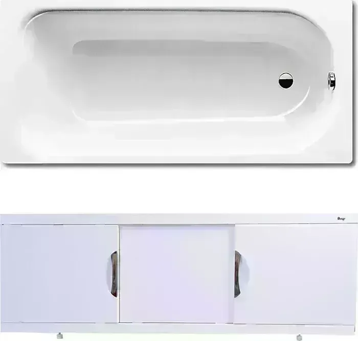 Стальная ванна Kaldewei Saniform Plus 371-1 170x73x41 с экраном Emmy Валенсия и ножками