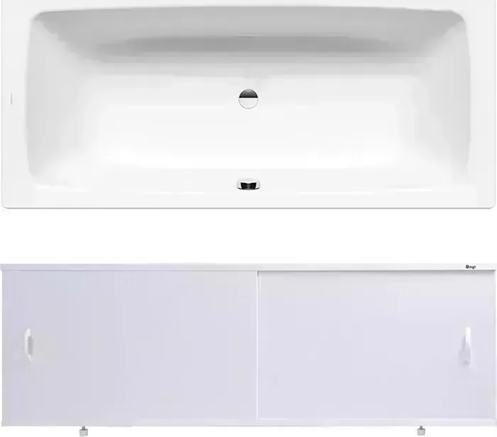 Стальная ванна Kaldewei Cayono Duo 724 Easy Clean 170x75 с экраном Emmy Эко и ножками