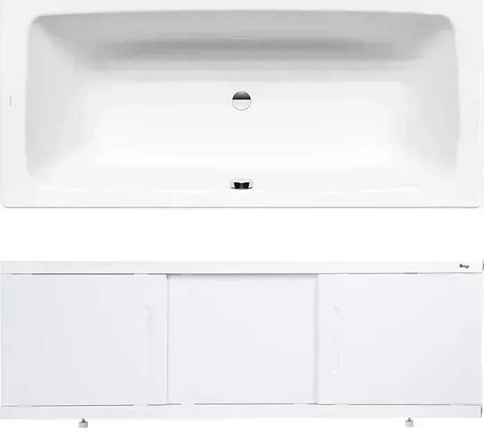 Стальная ванна Kaldewei Cayono Duo 724 Easy Clean 170x75 с экраном Emmy Соната и ножками