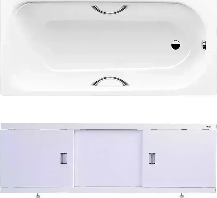 Стальная ванна Kaldewei стальная Saniform Plus Star 337 Easy-Clean Anti-Slip 180x80 с экраном Emmy Виктория, ножками и ручками
