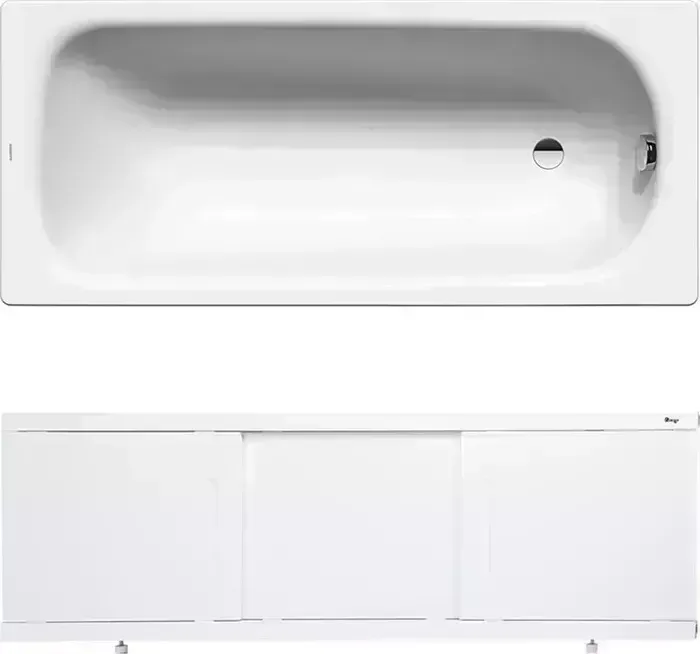 Стальная ванна Kaldewei стальная Saniform Plus 371-1 Antislip, Easy Clean 170x73 с экраном Emmy Соната и ножками
