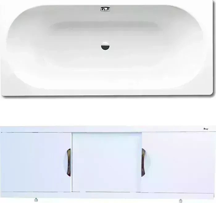 Стальная ванна Kaldewei Classic Duo 110 Easy-Clean 180х80 с экраном Emmy Валенсия и ножками