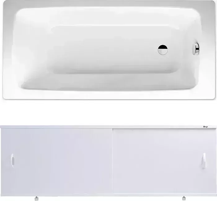 Стальная ванна Kaldewei Cayono 749 Antislip, Easy Clean 170x70 с экраном Emmy Эко и ножками