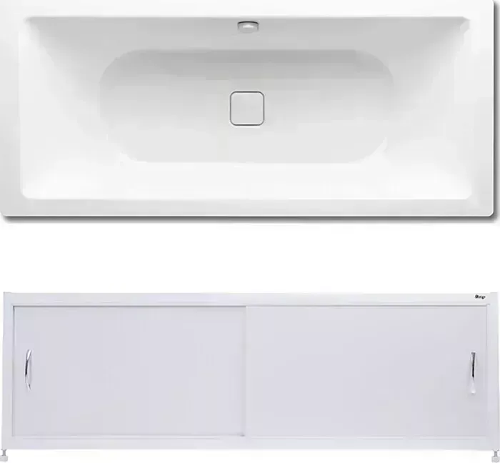 Стальная ванна Kaldewei Conoduo 732 Easy-Clean 170x75 с экраном Emmy Бланка и ножками
