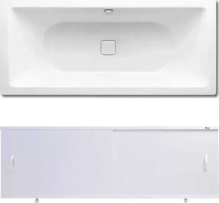Стальная ванна Kaldewei Conoduo 732 Easy-Clean 170x75 с экраном Emmy Эко и ножками
