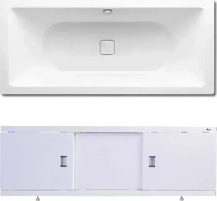 Стальная ванна Kaldewei Conoduo 732 Easy-Clean 170x75 с экраном Emmy Виктория и ножками