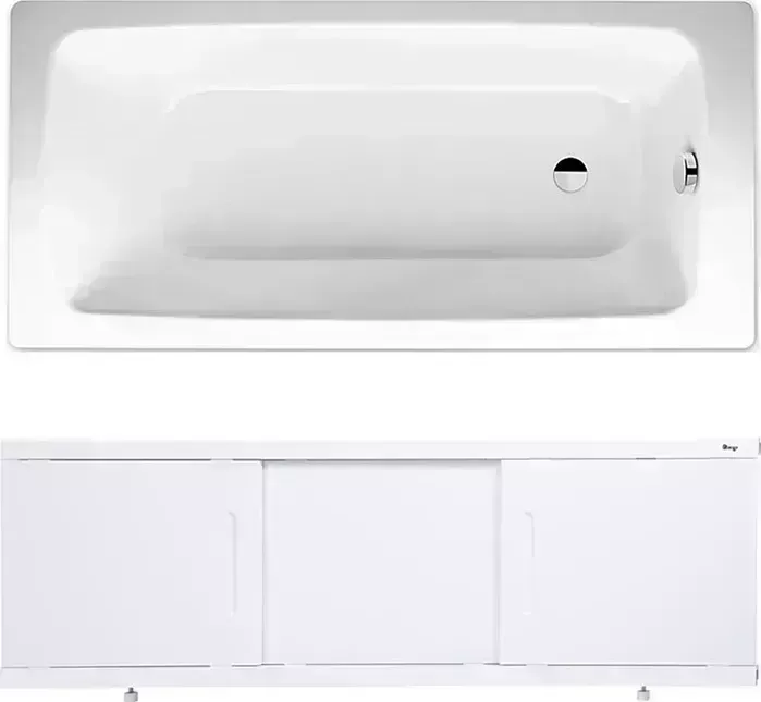 Стальная ванна Kaldewei Cayono 749 Antislip, Easy Clean 170x70 с экраном Emmy Соната и ножками