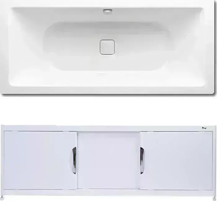 Стальная ванна Kaldewei Conoduo 732 Easy-Clean 170x75 с экраном Emmy Малибу и ножками