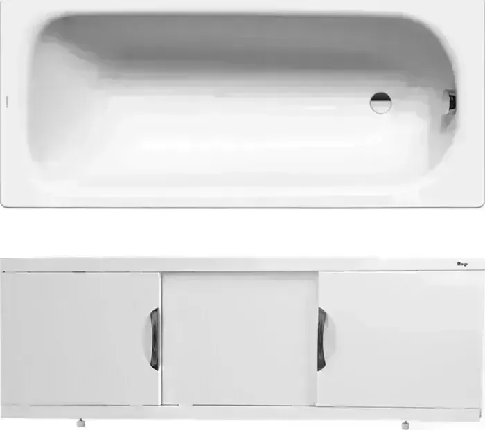 Стальная ванна Kaldewei Saniform Plus 373-1 170x75 с экраном Emmy Валенсия и ножками