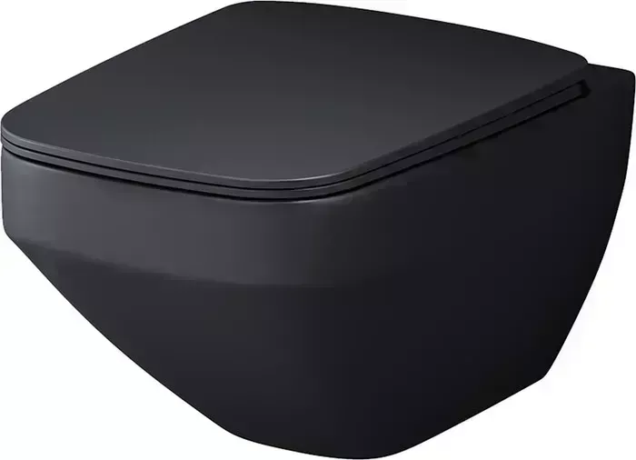 Унитаз подвесной Am.Pm Inspire V2.0 с сиденьем микролифт, черный матовый (C50A1700MBSC)