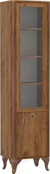 Шкаф ОЛМЕКО -витрина 43.06 Стефани таксония/профиль: Masa Decor таксония/профиль: Kroning таксония патина/стекло