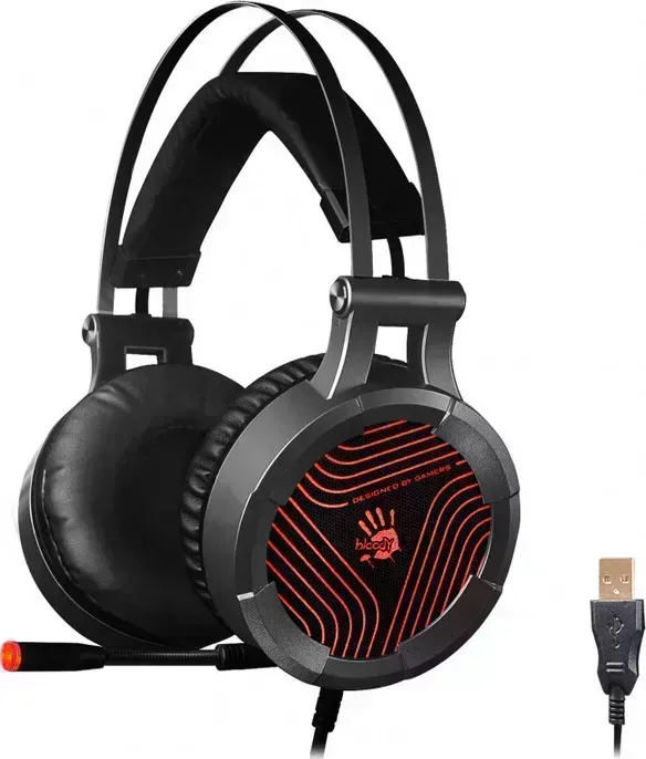 Наушники с микрофоном A4Tech с Bloody G530 черный/серый 1.8м мониторные оголовье (G530 (GREY) USB)