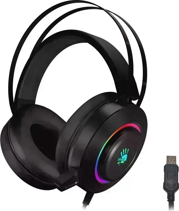 Наушники с микрофоном A4Tech с Bloody G521 черный 2.3м мониторные USB оголовье (G521 (BLACK))