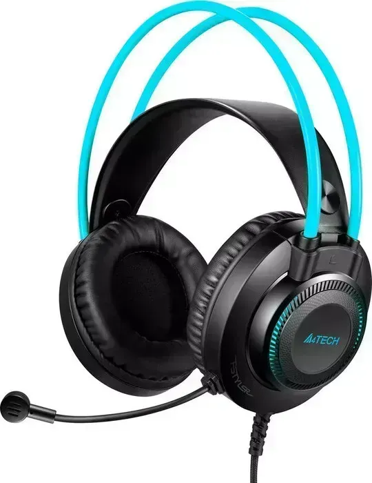 Наушники A4TECH с микрофоном Fstyler FH200U, серый/синий, 2 м, накладные